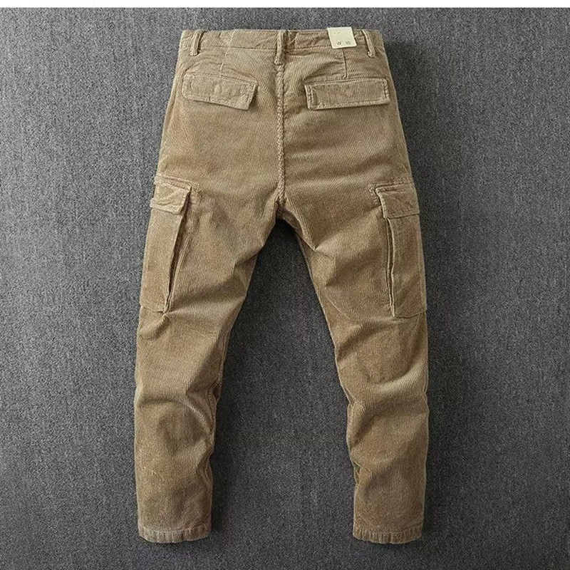 Corduroy Pant Warm - ฤดูใบไม้ผลิและฤดูใบไม้ร่วงใหม่แฟชั่นสีทึบหนา Corduroy กางเกงผู้ชาย Casual หลวมสบายกีฬาคุณภาพสูง Overalls