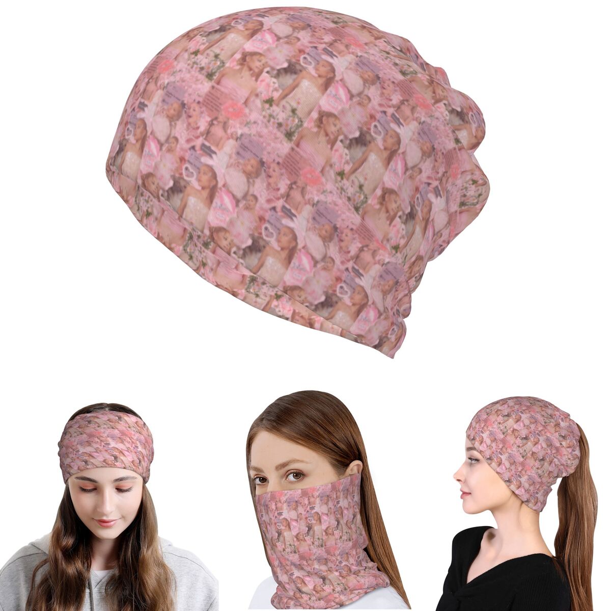 Knit Beanie Hat Warm - อาเรียนา แกรนด์ นักร้อง ผ้าพันคอ ผ้าคลุมคอ ผ้าพันคออุ่น