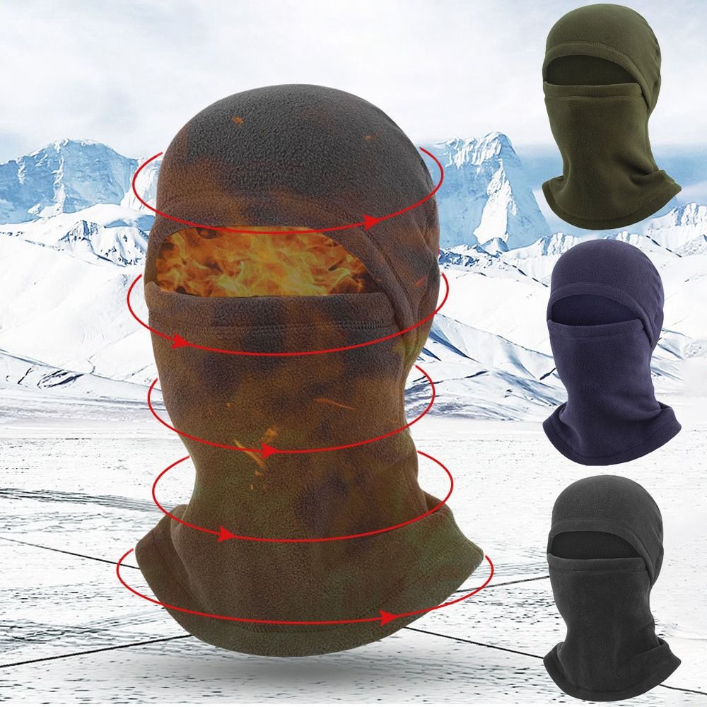 Balaclava Ski Mask - หมวกบาลาคลาวาผ้าฟลีซสำหรับผู้ชาย หมวกไหมพรมกันหนาว กันลม ปิดหน้าเต็มใบ สำหรับเล่นสกี หมวกบีนนี่สำหรับผู้หญิงและผู้ชาย
