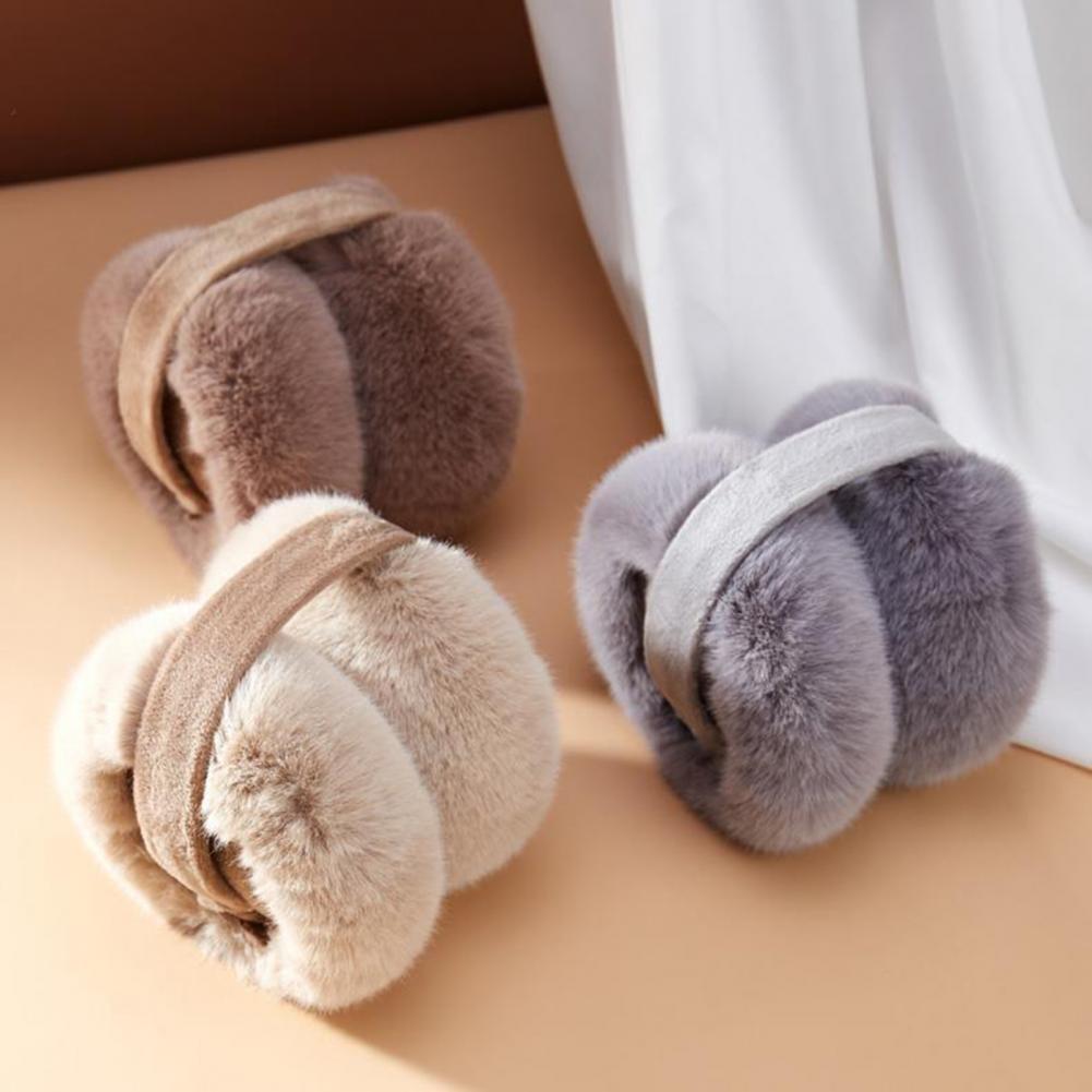Earmuffs Foldable - ผู้หญิงฤดูหนาว Earmuffs Plush หูพับหูอุ่นปรับความยาว Anti SLIP