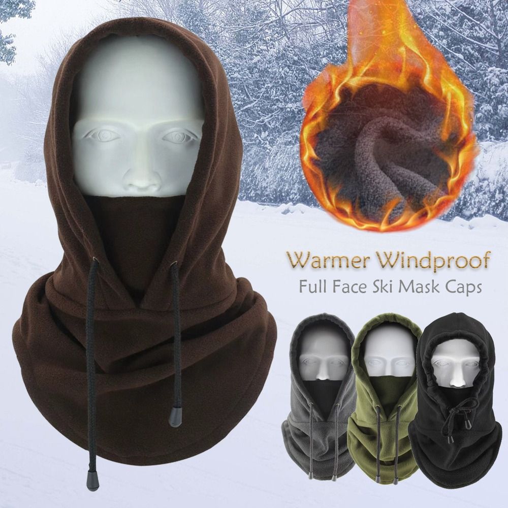 Balaclava Ski Mask - หมวกไหมพรมผ้าฟลีซสำหรับผู้ชาย, หมวกสำหรับใส่ในฤดูหนาวหมวกบีนนี่ให้ความอบอุ่นกันลมหน้ากากสกี seluruh wajah หมวกสำหรับผู้ชายผู้หญิงผู้ชาย