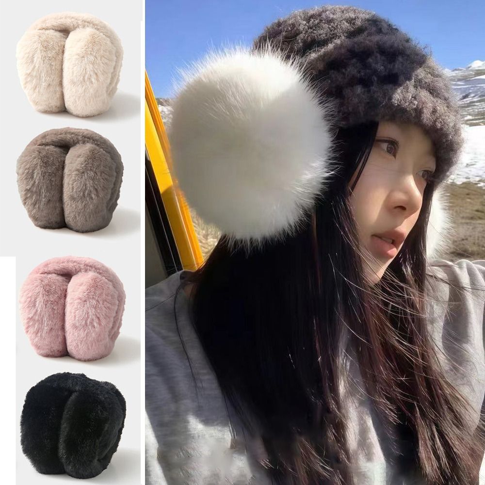 Earmuffs Foldable - ที่ปิดหูสำหรับฤดูหนาวกลางแจ้ง แบบพกพา ขนเฟอร์เทียมนุ่ม ป้องกันความหนาวเย็น พับเก็บได้ สำหรับผู้หญิงและผู้ชาย