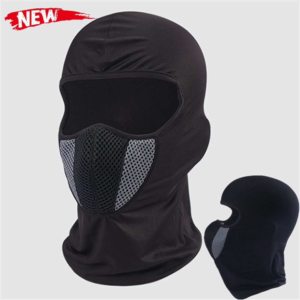 Balaclava Ski Mask - หน้ากากบาลาคลาวาสำหรับขี่มอเตอร์ไซค์ ผ้าพันคอคลุมศีรษะสำหรับหมวกกันน็อค ผ้าคลุมหน้าสำหรับเล่นสกี ป้องกันลมและฝุ่นละออง