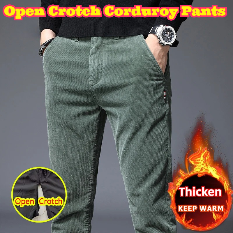 กางเกงขายาวผู้ชายแบบเปิดเป้า ผ - Corduroy Pant Warm บทวิจารณ์และราคา