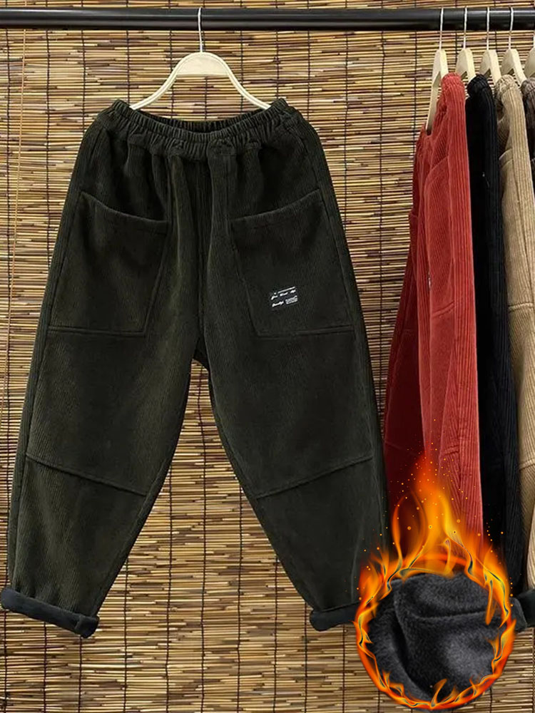 กางเกงฮาเร็มสำหรับผู้หญิงกำมะห - Corduroy Pant Warm บทวิจารณ์และราคา
