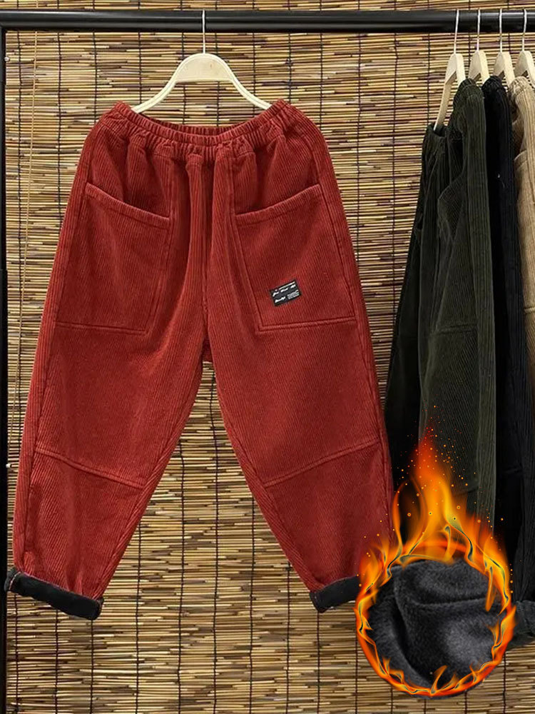 กางเกงฮาเร็มสำหรับผู้หญิงกำมะห - Corduroy Pant Warm บทวิจารณ์และราคา
