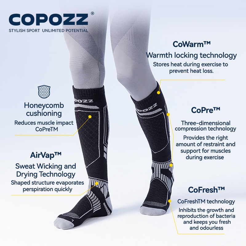 ถุงเท้าสกีฤดูหนาว COPOZZ ทำจาก - Thermal Sock Wool บทวิจารณ์และราคา