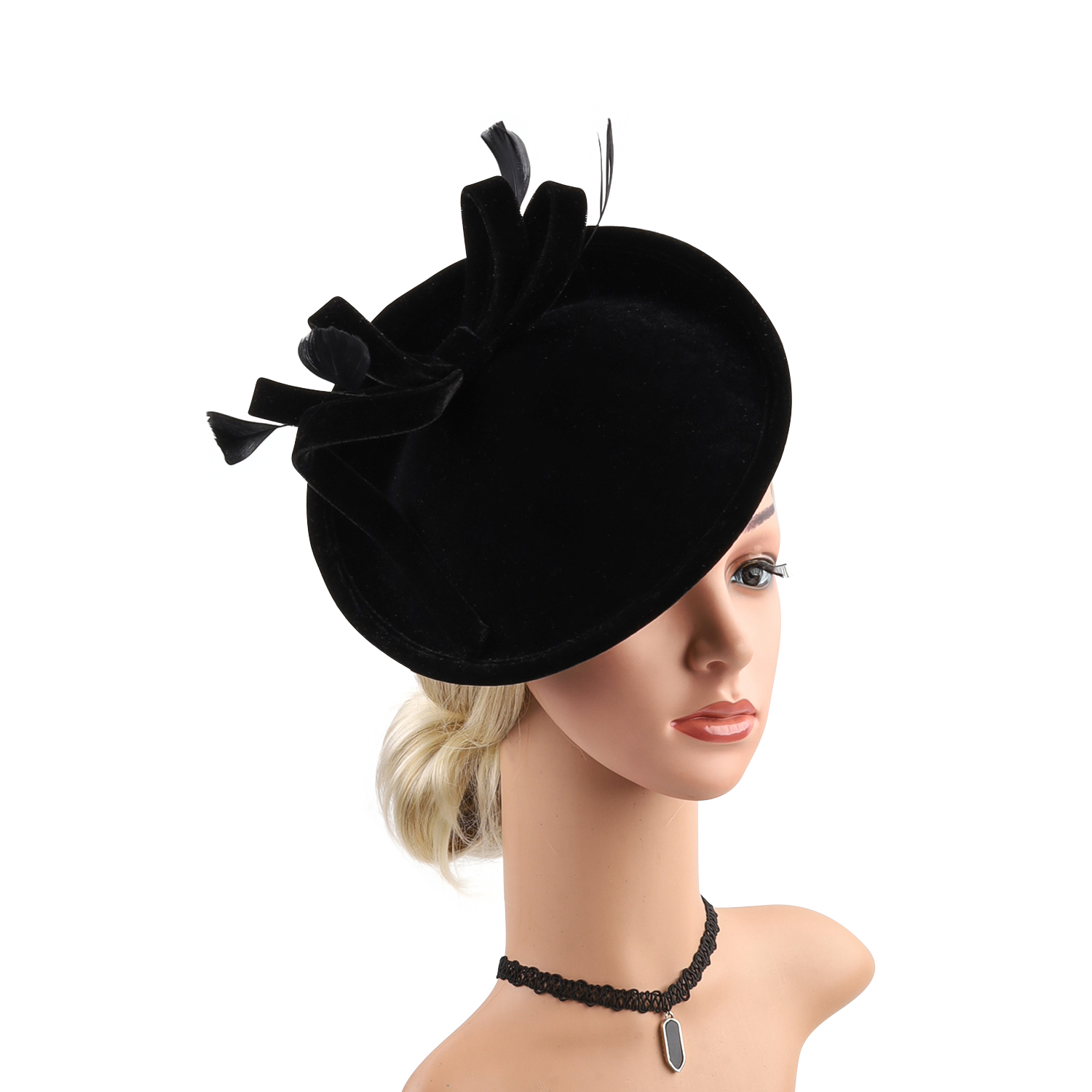 หมวกปีกกว้างกำมะหยี่ประดับขนนก - Winter Headband Fleece บทวิจารณ์และราคา