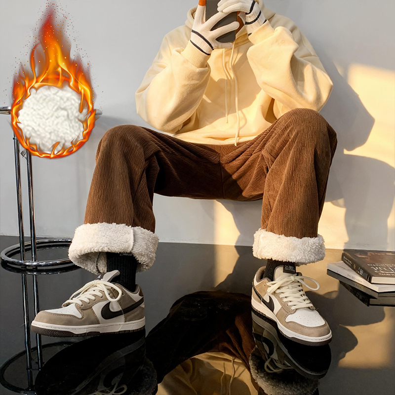 กางเกงขายาวผู้ชายผ้าขนแกะหนานุ - Corduroy Pant Warm บทวิจารณ์และราคา