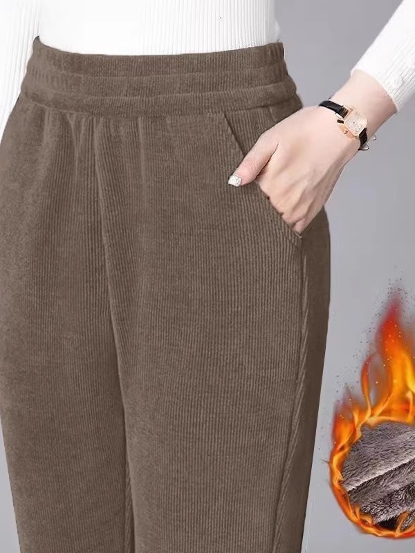 กางเกงขายาวทรงตรงผ้าลูกฟูกสำหร - Corduroy Pant Warm บทวิจารณ์และราคา