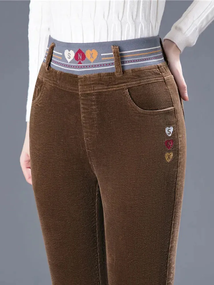 ฤดูหนาว Thicken Plush เรียงราย - Corduroy Pant Warm บทวิจารณ์และราคา