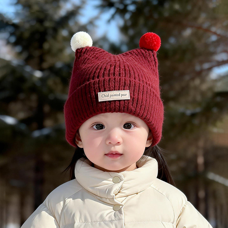 หมวกไหมพรมเด็กอายุ 1-4 ปี น่าร - Knit Beanie Hat Warm บทวิจารณ์และราคา