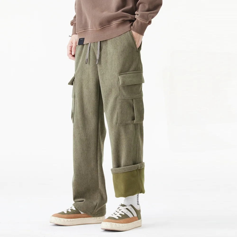 กางเกงขายาวผ้าลูกฟูกทรงตรงขากว - Corduroy Pant Warm บทวิจารณ์และราคา
