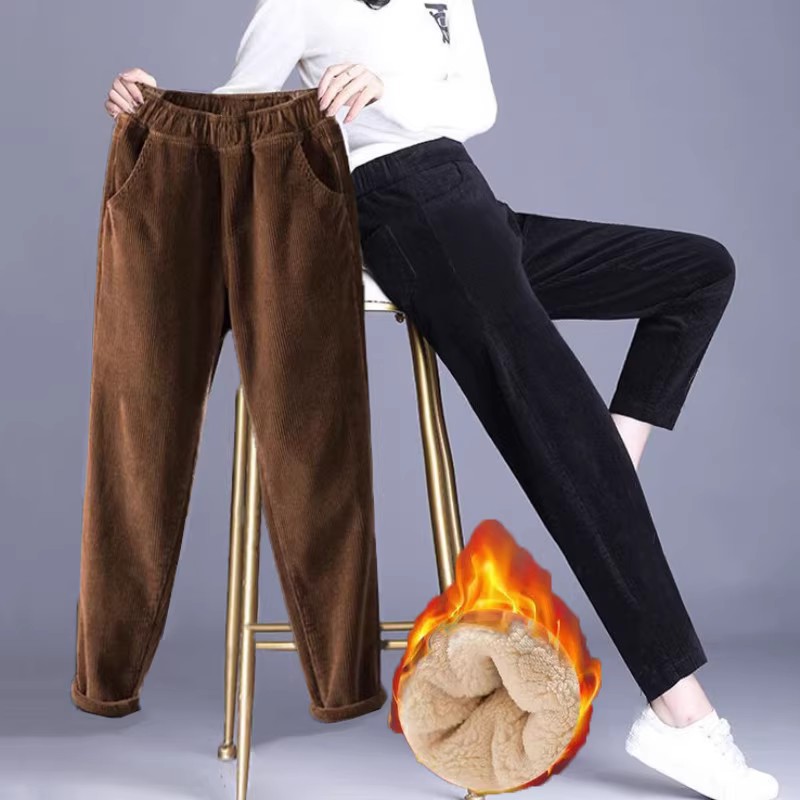 1pcs ผู้หญิงฤดูใบไม้ร่วงฤดูหนา - Corduroy Pant Warm บทวิจารณ์และราคา