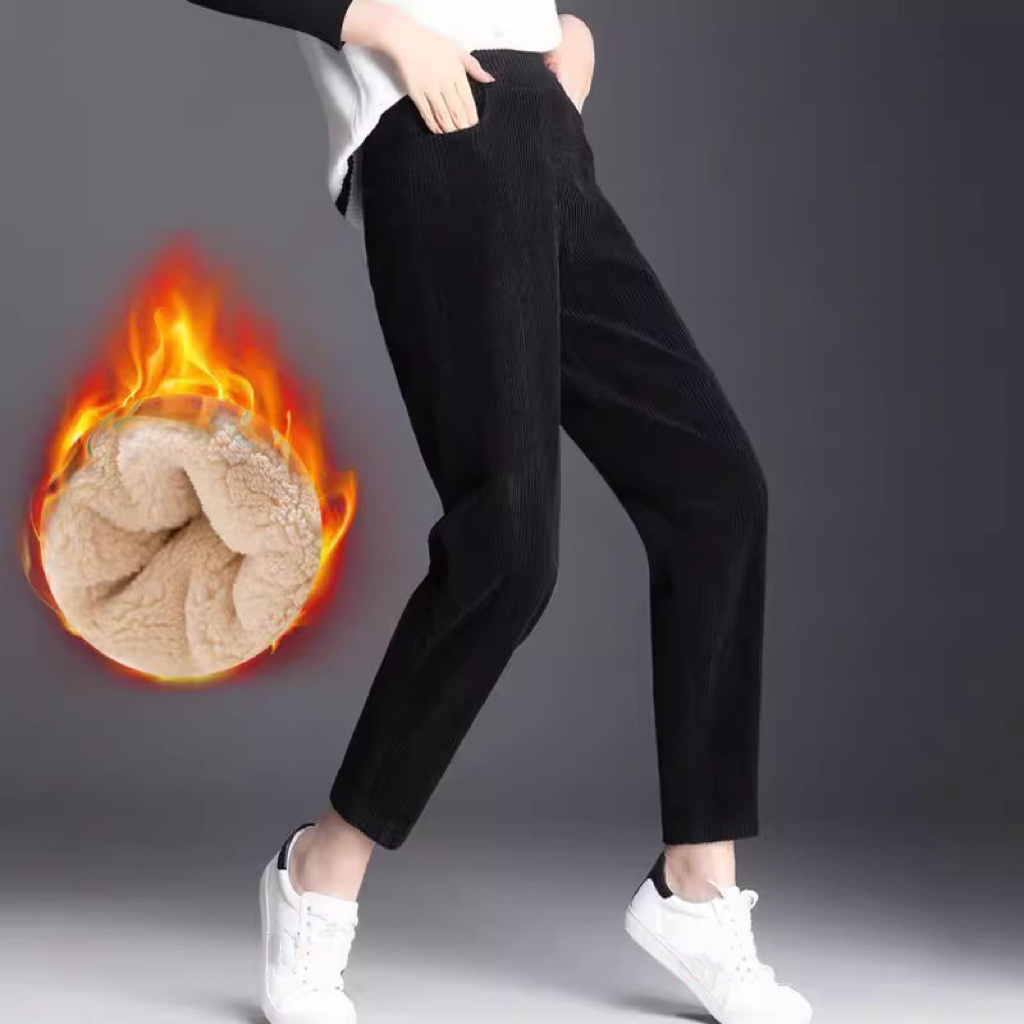 1pcs ผู้หญิงฤดูใบไม้ร่วงฤดูหนา - Corduroy Pant Warm บทวิจารณ์และราคา