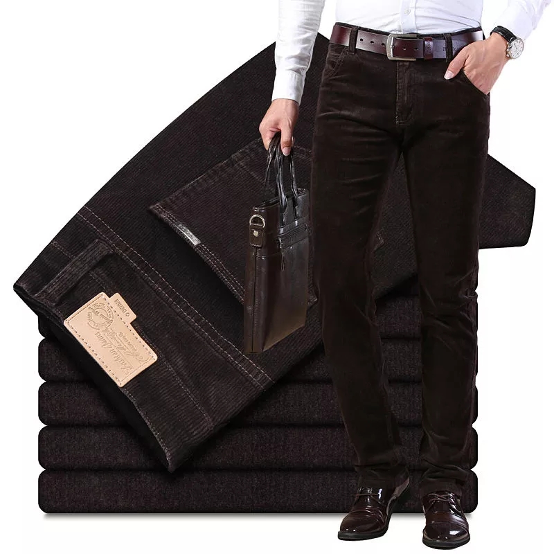 ฤดูใบไม้ร่วงฤดูหนาวผู้ชายหนา C - Corduroy Pant Warm บทวิจารณ์และราคา